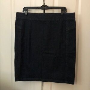 Dark Wash Denim Straight Pencil Skirt